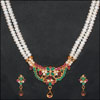 Two Lines Emeralds and Rubies Pearl Set (VJM-8) - Click here to View more details about this Product